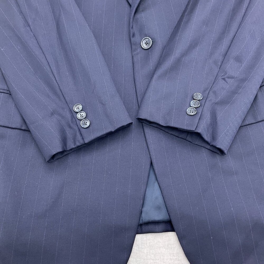 Coreliani Blazer Men 44 Blue Pinstripe Super 120s Merino Wool Classic Jacket - Picture 3 of 16